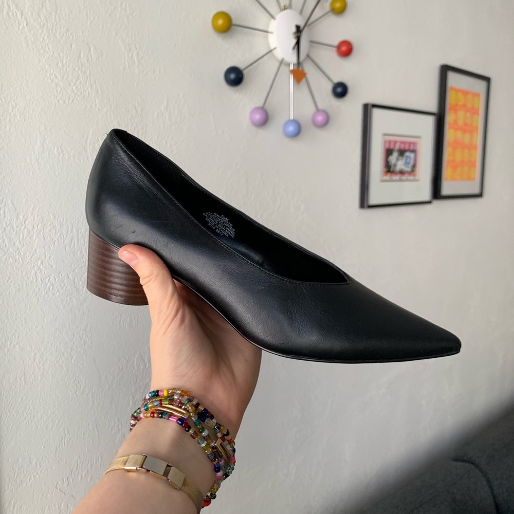 Never Worn! Nine West Leather Block Heels - Picture 1 of 7